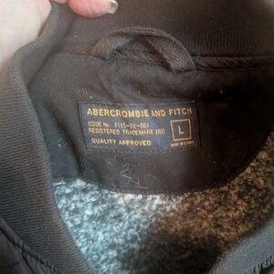 Abercrombie & Fitch MENS LARGE LG L  Black Jacket COAT VEST VINTAGE EXC SHAPE